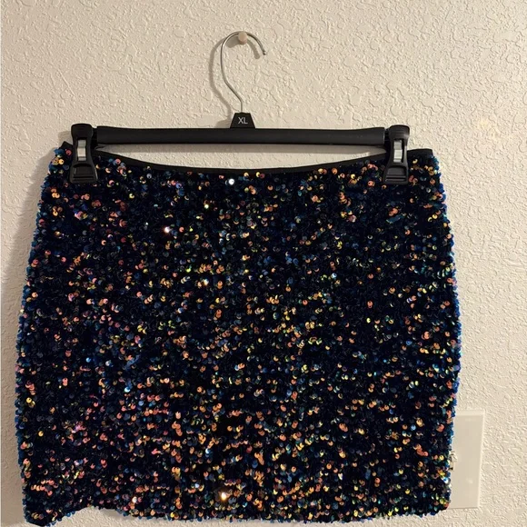 Hot Miami Styles Sequin Mini Skirt Set - Multicolor - Picture 3 of 5